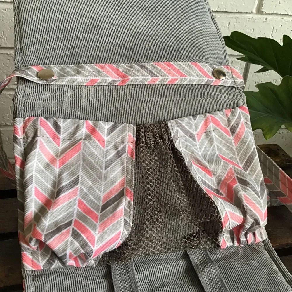 Lilly Bit Pink Chevron Makeup Diaper Clutch Bag
